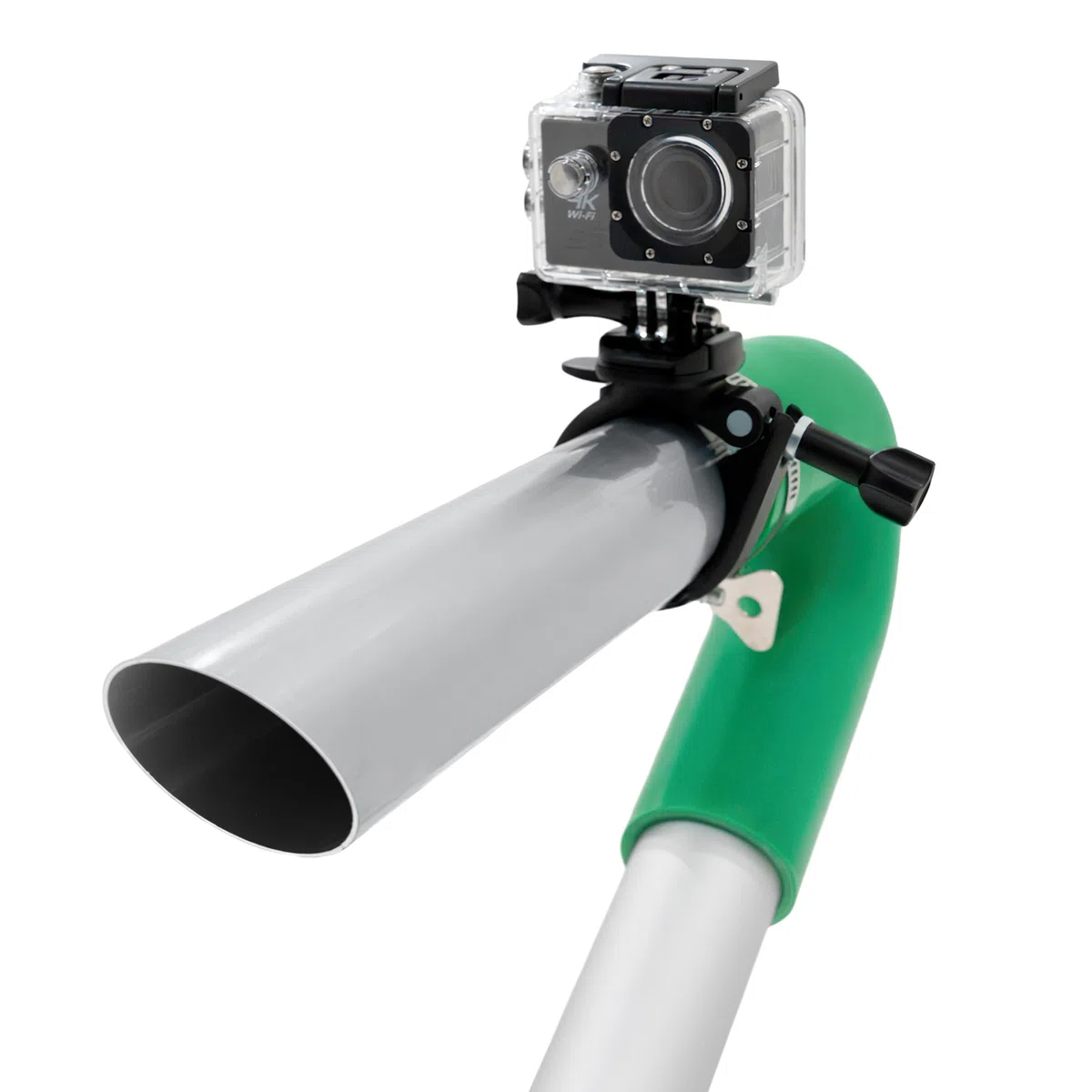 Sistema pulizia grondaie 80L: aspiratore umido/secco, aste 7,2m (1,2m–7,2m), tubo 5m, telecamera 4K, zoom 4x, grandangolo, motore 3000W, accessori e borsa inclusi