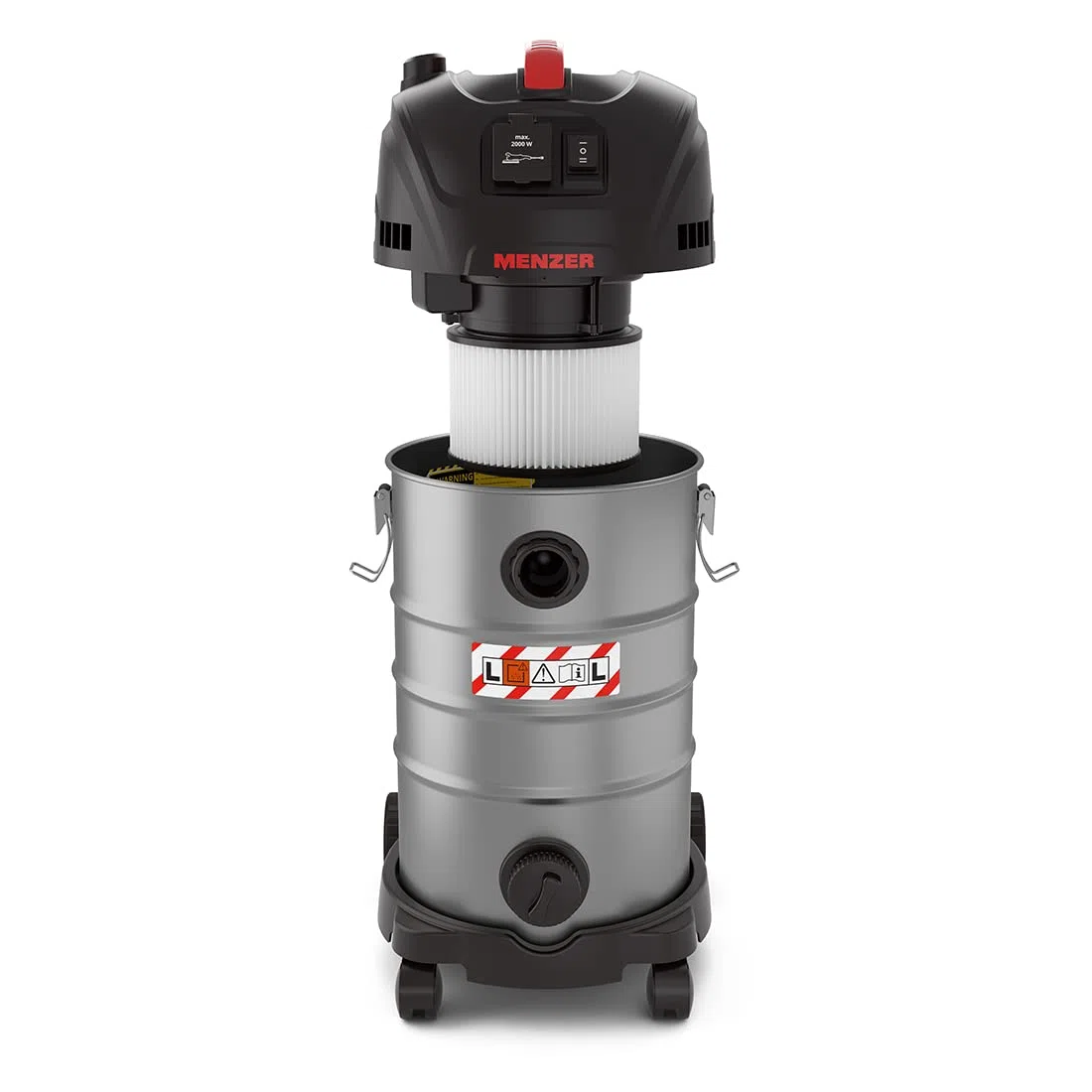 MENZER Aspiratore di Sicurrezza (Aspiratore a Umido/a Secco) VCL 330 Antistatic, Attrezzatura Antistatica Completa, Classe di Polvere L, 30 Litri