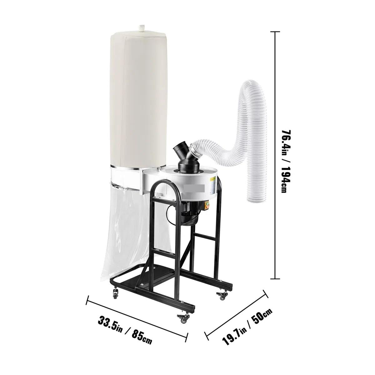 1.5HP Base Mobile Industriale Lavorazione Del Legno Pulitore Multifunzione Ciclone Collettore di Polveri 13Gal Impianto di Rimozione Della Polvere