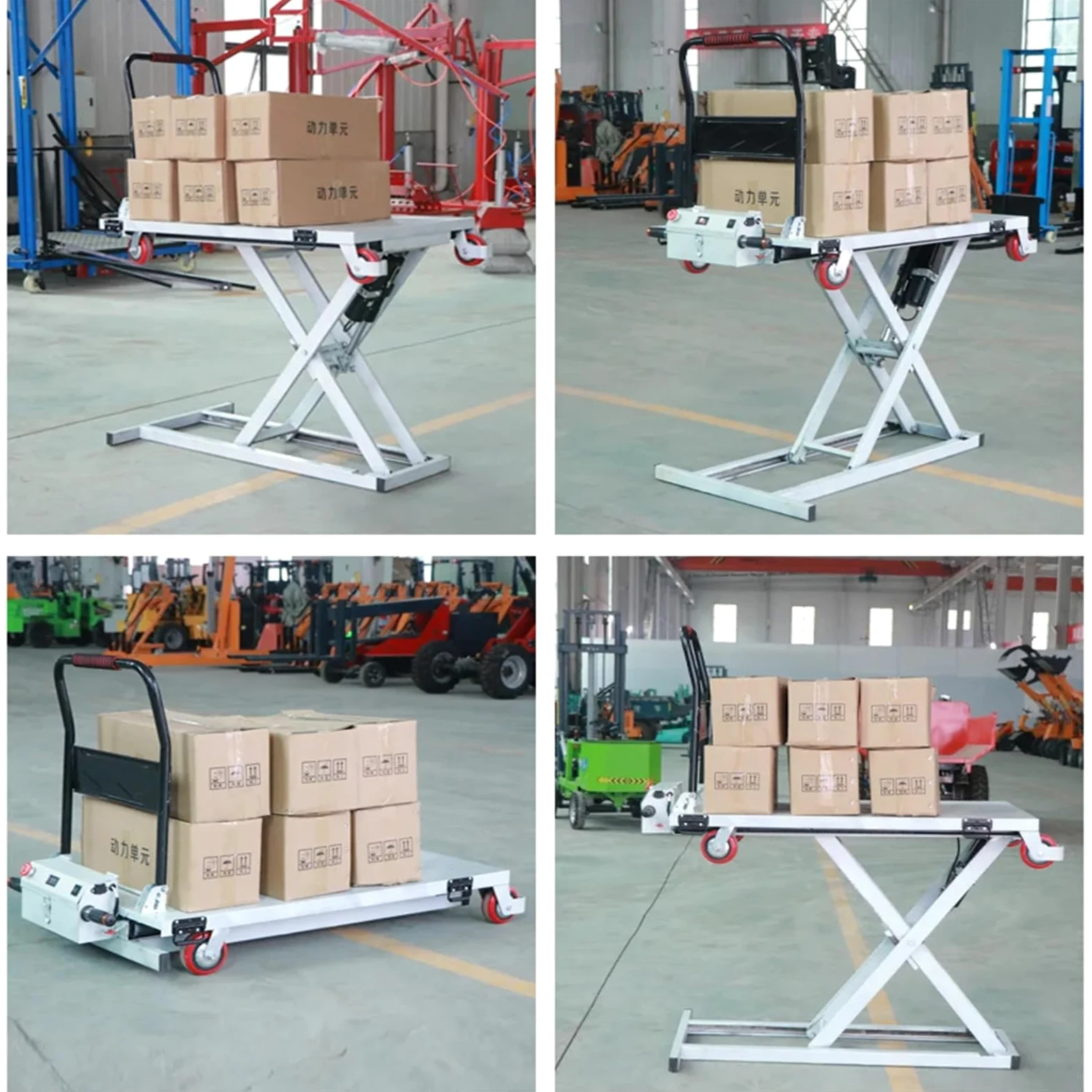 Carrello idraulico a forbice, capacità 300 kg, altezza di sollevamento 98 cm, piattaforma elevatrice a 4 ruote per una facile movimentazione dei materiali e trasporto