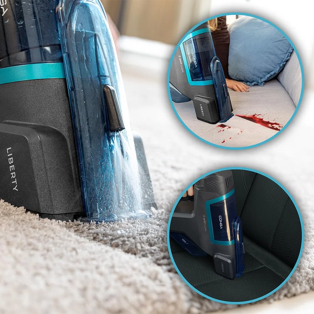 Cecotec Aspirapolvere Tapicerias Conga Hand Carpet&Spot Clean 2500 50W 3 in 1 ;Aspirapolvere Pulito e Aspira, Liquidi e Solidi, 2 Serbatoi da 350 ml di Acqua sporca e pulita, Autonomia 25 min