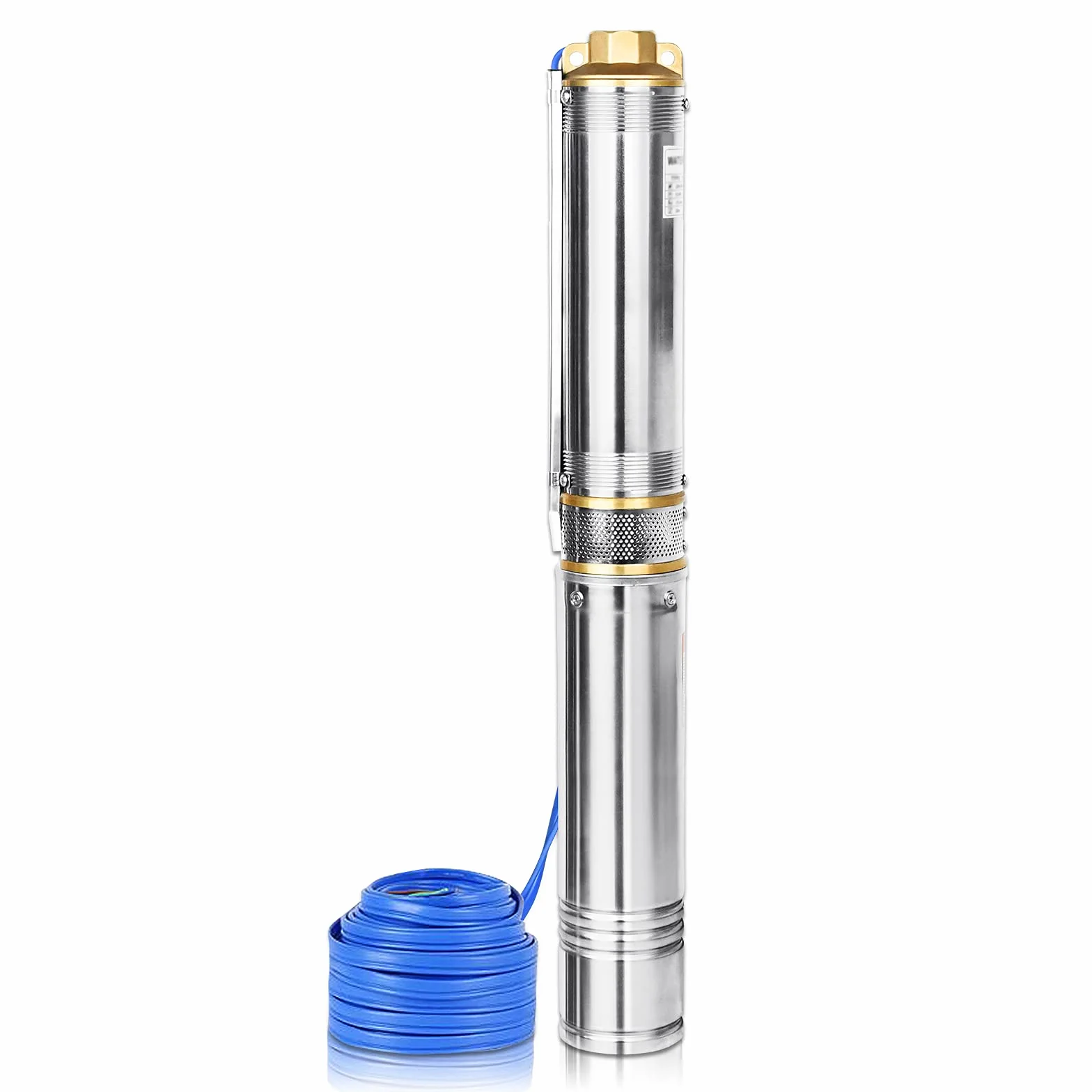 HENGMEI Pompa per fontana profonda, 1,1 kW/1,5 hp, pompa per fontana, fino a 4.000 l/h, compatibile con la sabbia, in acciaio inox, pompa dell'acqua da giardino