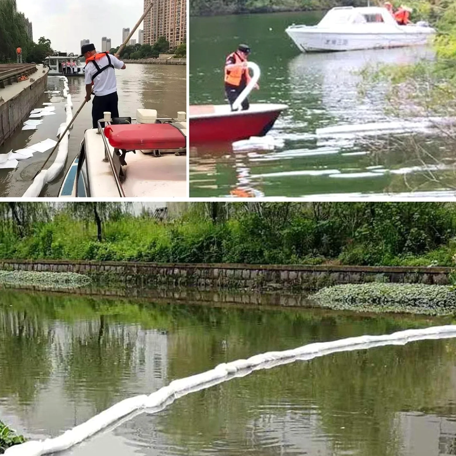 Boom assorbenti dell'olio per Il Controllo della fuoriuscita 9.8ft 19.7ft 32.8ft Calze di Polipropilene a Galleggiante per la Soluzione di contenimento Efficace per l'uso Marino dei moli