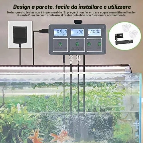 Fockety Tester di qualità dell'Acqua, 8 in 1 S.G PH EC Salt ORP TDS CF Temp Meter WiFi Online Digital Water Tester, Mobile App Monitoring 0,01 risoluzione PH Meter per Gli acquari Spas