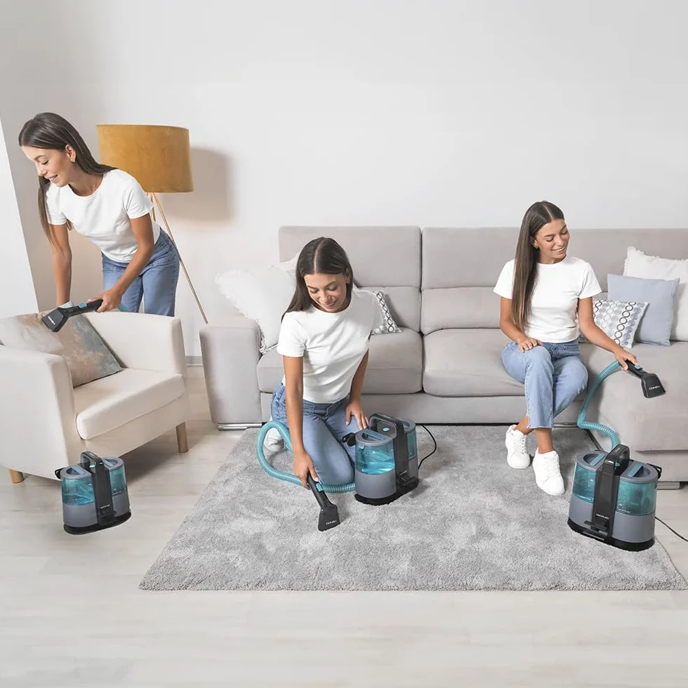 Cecotec Lavatappeti Aspirapolvere con Filo Conga 4000 Carpet&Spot Clean XL X-Treme. 600W, 14kPa, Serbatoi: Acqua Pulita e Sporca, Spruzzatore d'Acqua, Accessorio Lavavetri, 3 Bocchette