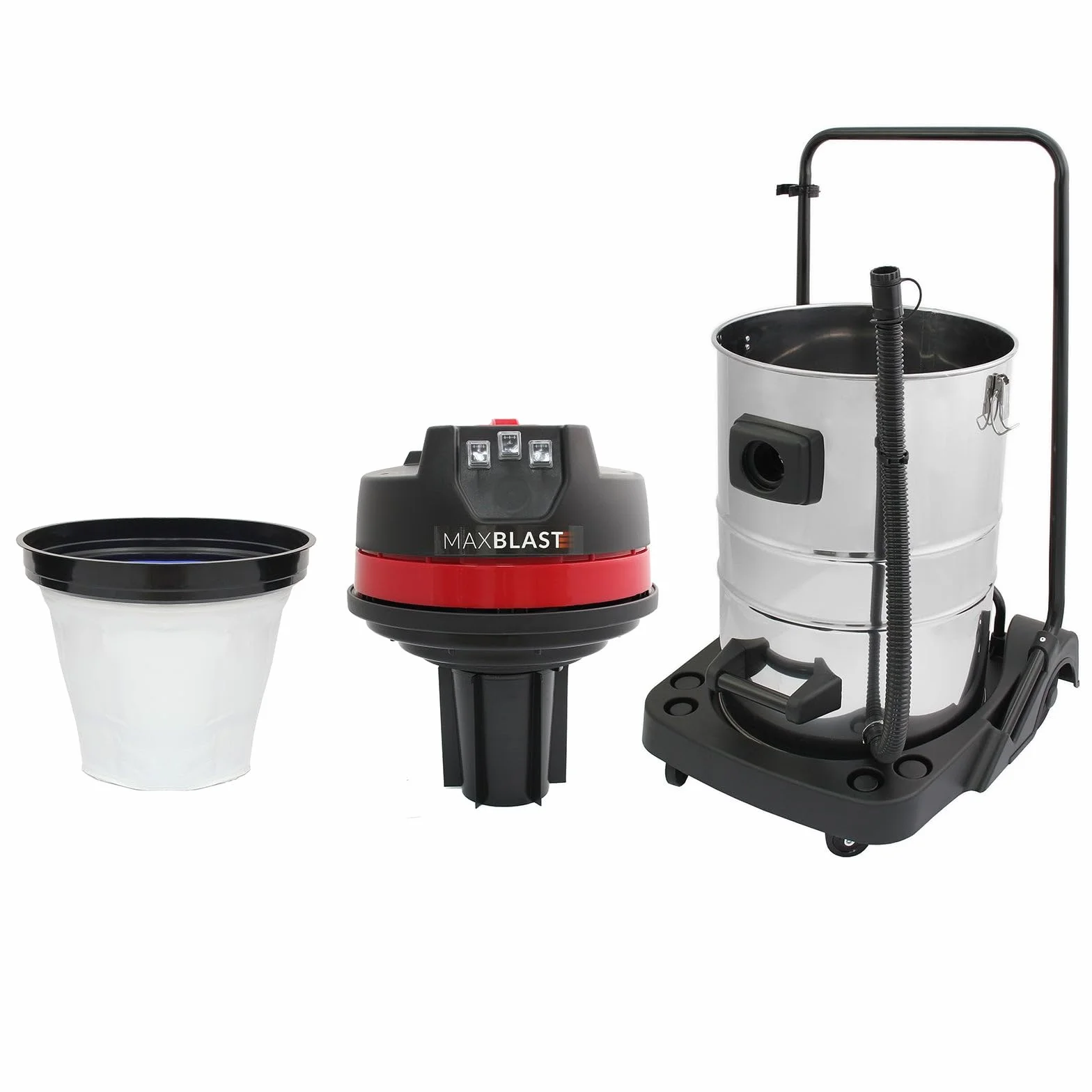 Sistema pulizia grondaie 80L: aspiratore umido/secco, aste 7,2m (1,2m–7,2m), tubo 5m, telecamera 4K, zoom 4x, grandangolo, motore 3000W, accessori e borsa inclusi