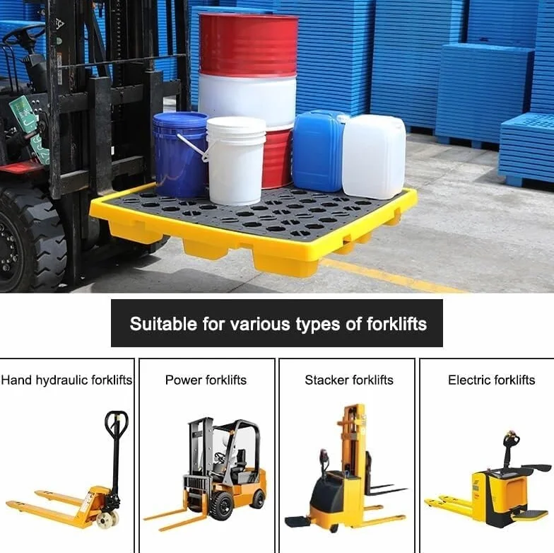 Pallet per fusti di petrolio, pallet industriale ckable per olio/vernice, con piattaforma di trasporto modulare rimovibile, per Ga Sto, 120 x 120 x 17 cm