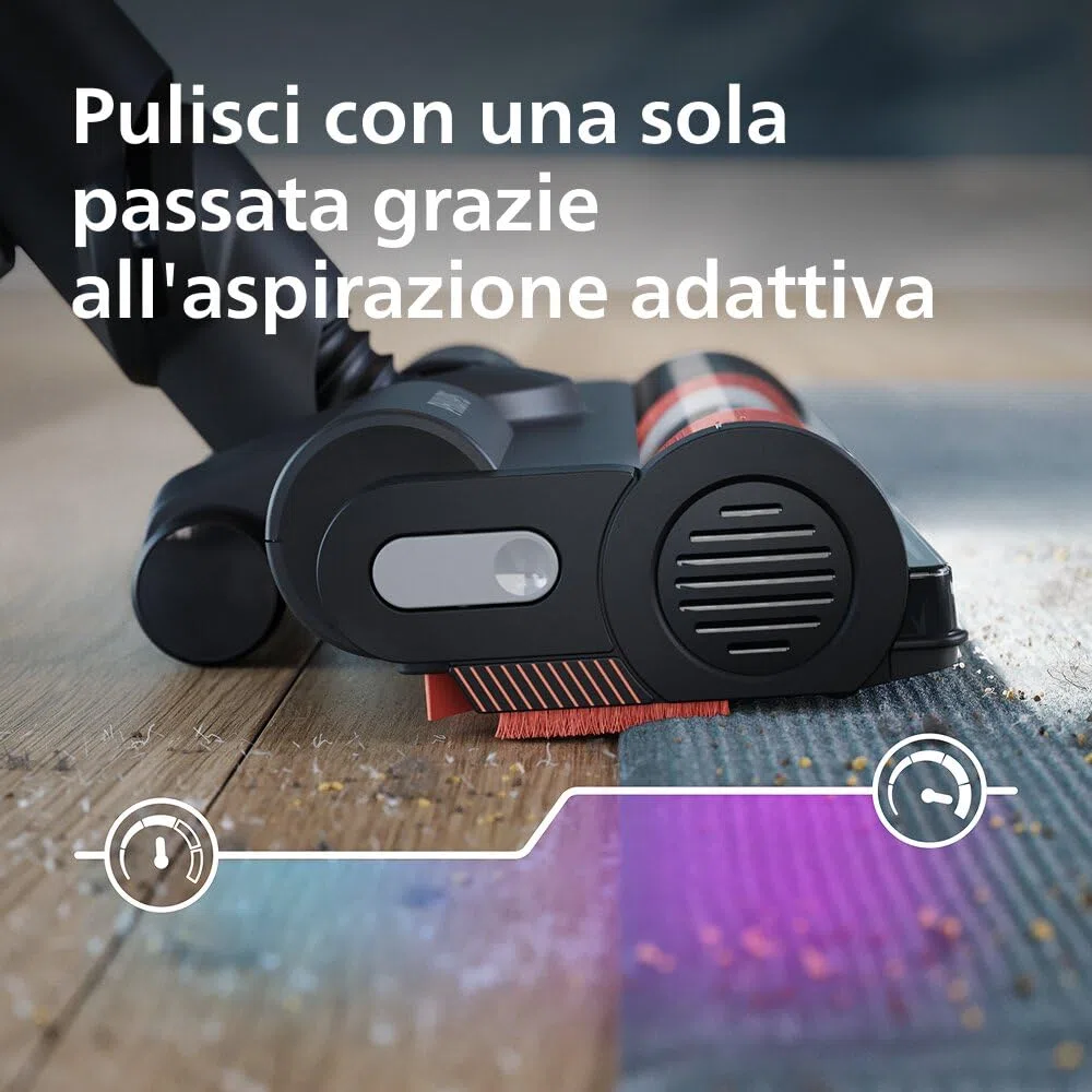 Aspirapolvere senza fili Philips Serie 7000 Pet: 80 min autonomia, elevata potenza aspirazione, rileva tipo pavimento, anti-groviglio capelli, LED, contenitore facile da svuotare ( XC7065/01)