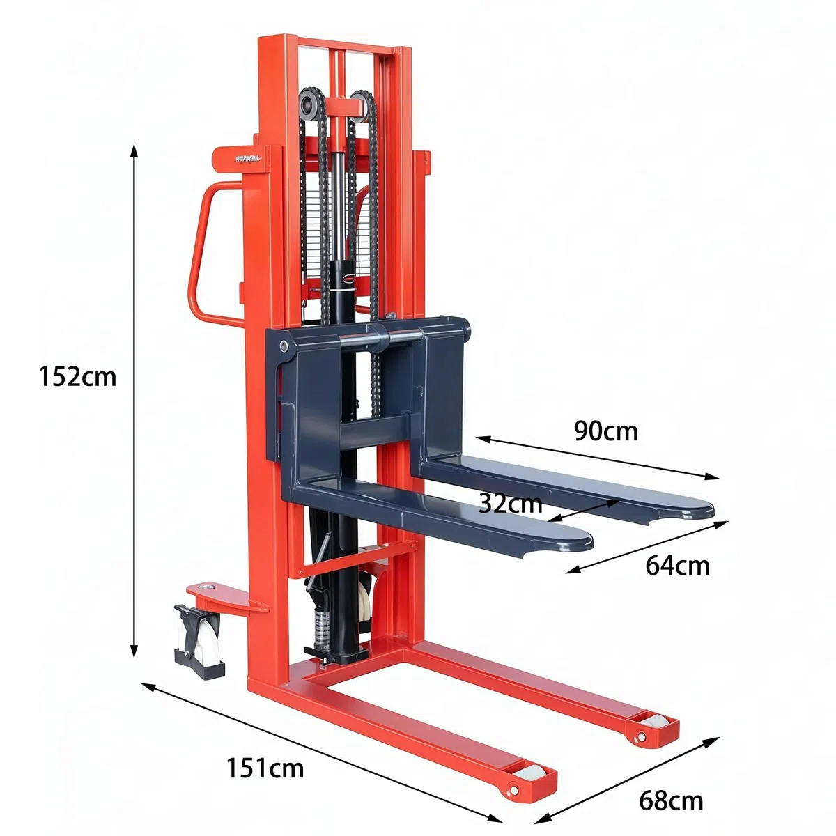 Transpallet Valvola a pomello a Forcella Manuale for impilatore Idraulico 2T da 90 cm for logistica con scaffali Alti