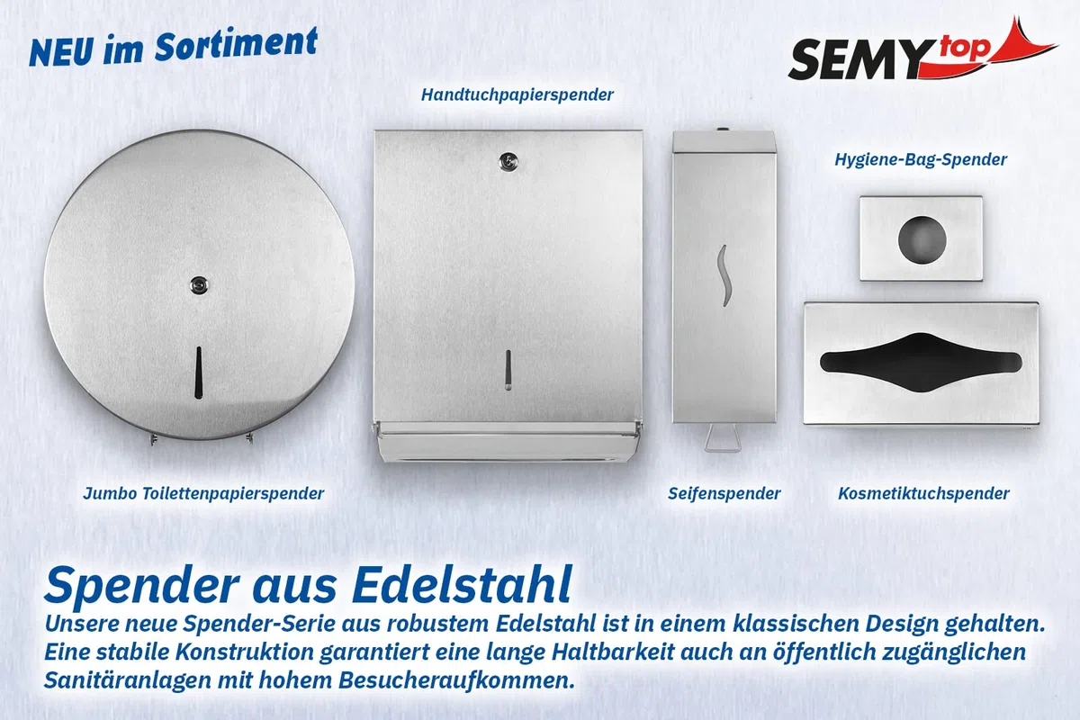 SemyTop ® Dispenser di sacchetti igienici, in acciaio inox, 89 x 128 x 31 mm, supporto di alta qualità per sacchetti igienici, dispenser di sacchetti igienici con kit di montaggio, sacchetti igienici