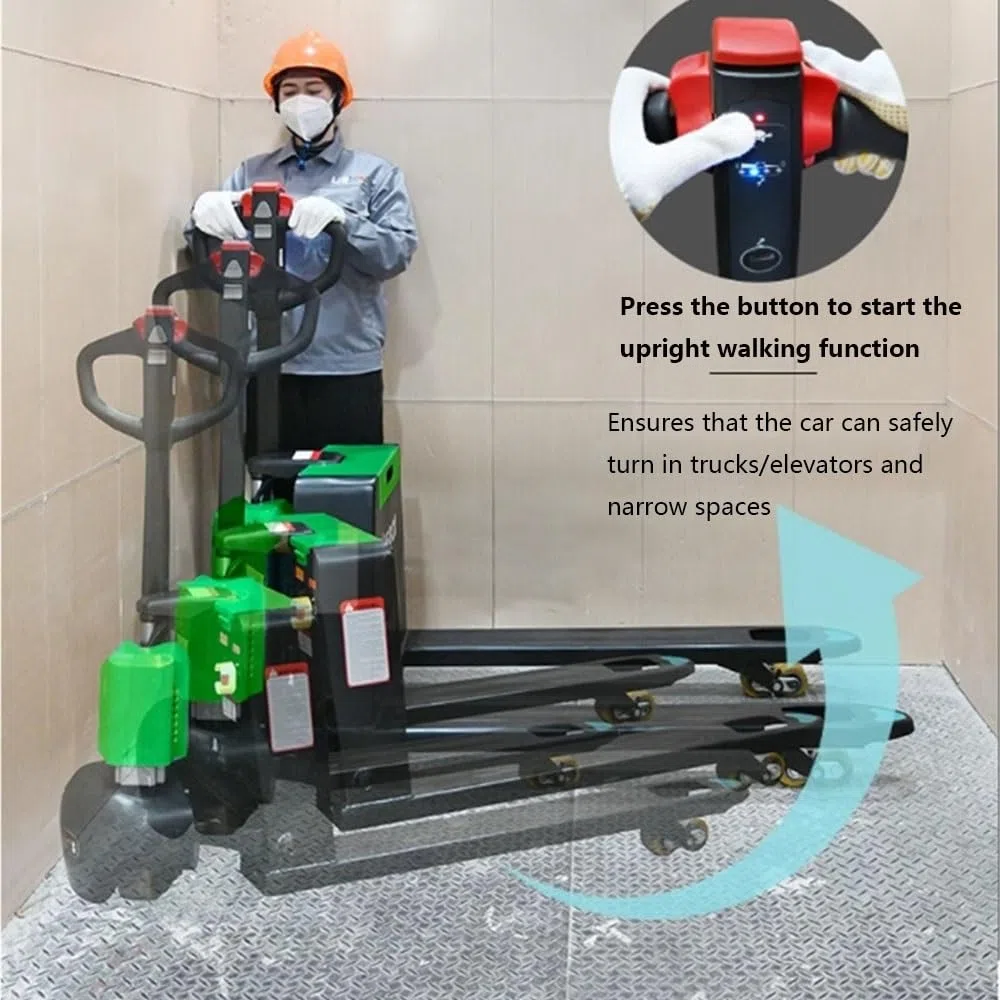 Transpallet Sollevatore for pallet elettrico con impugnatura multifunzione Carrello sollevatore for pallet con potenza al litio Capacità di 3300 libbre Alimentato con batteria al litio Cric per pallet