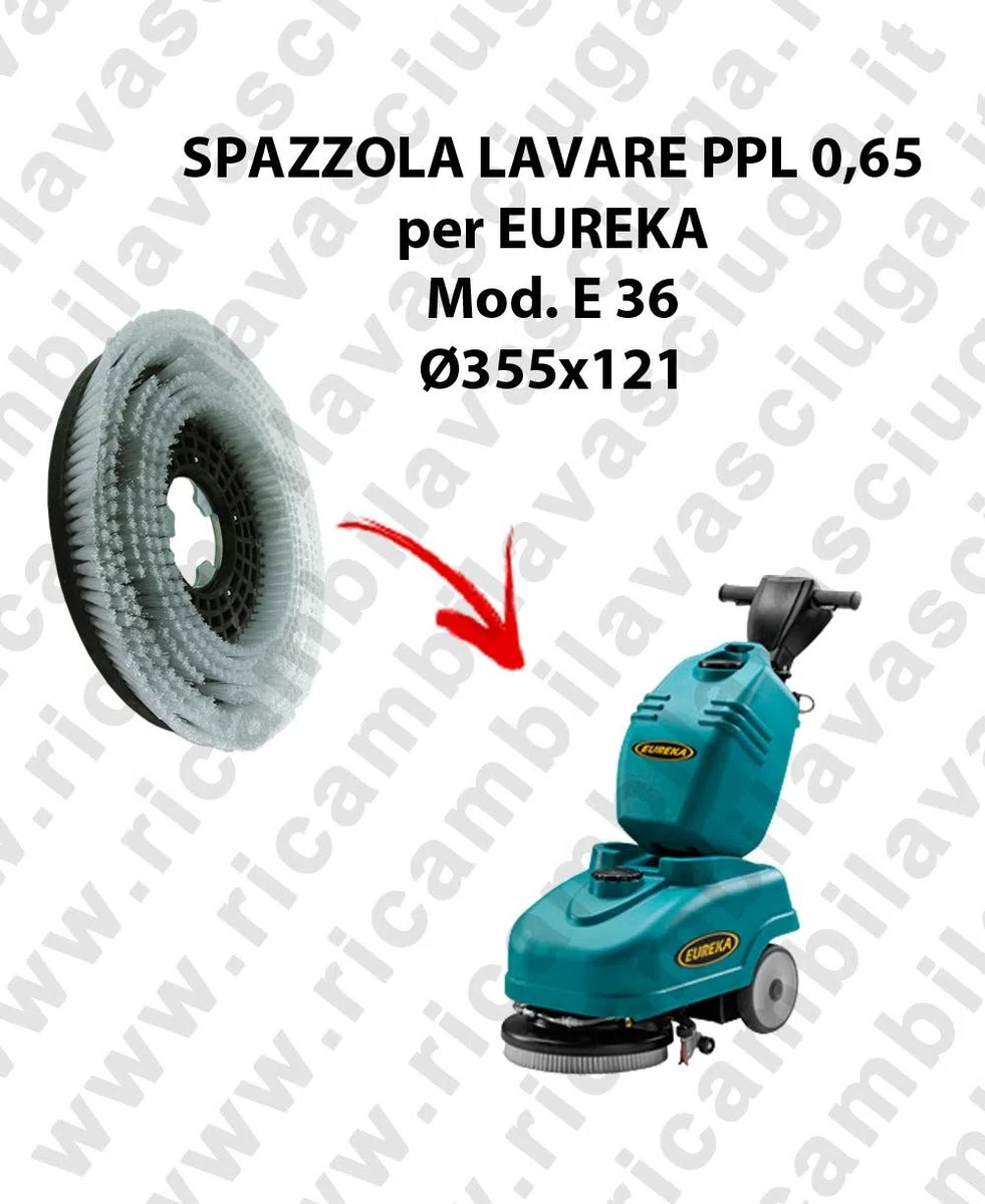 SPAZZOLA LAVARE in PPL 0,65 ø 355 x 121 per lavapavimenti EUREKA E36