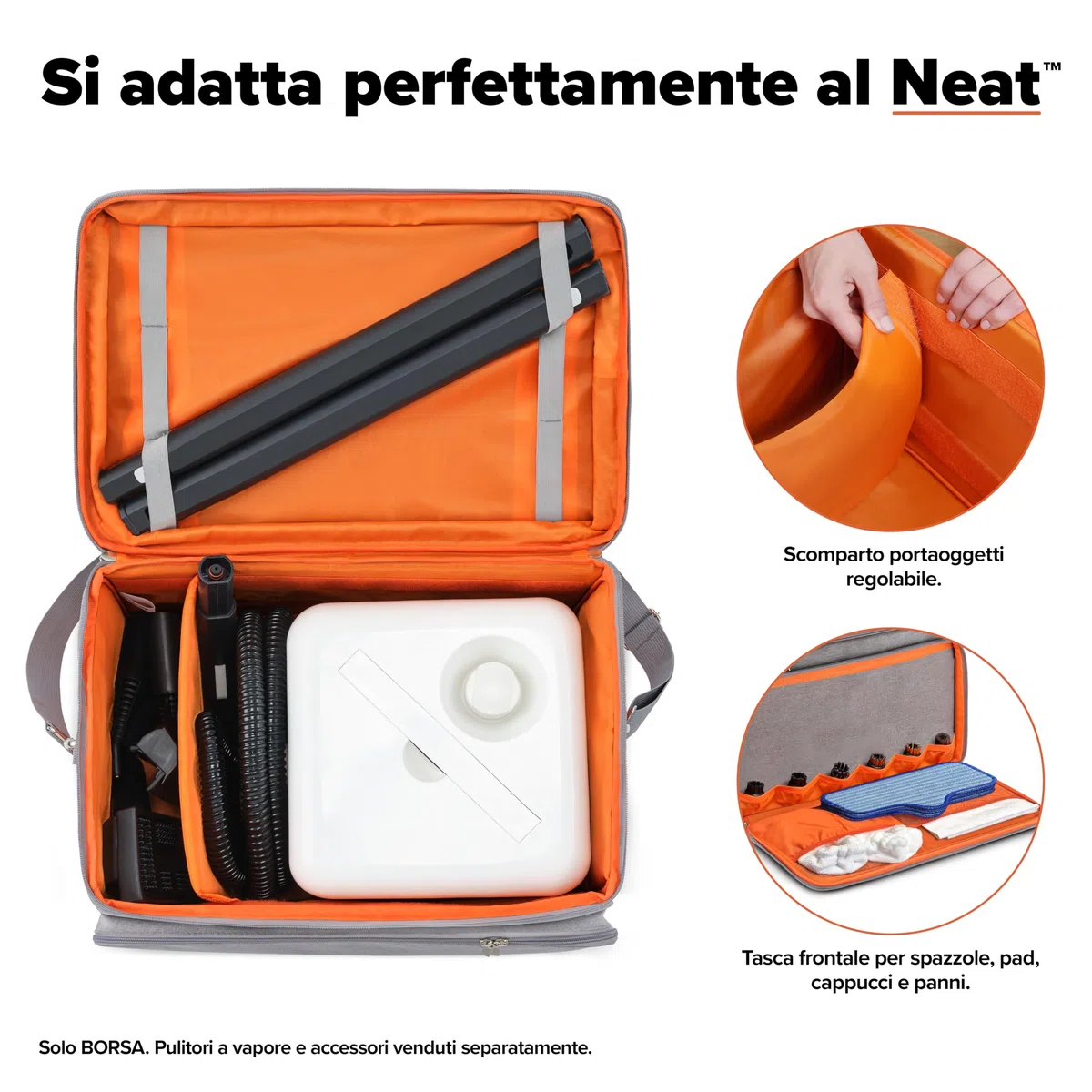 The Awesome Bag™ per pulitori a vapore Neat™ & Neat Plus™ - Durevole, regolabile e perfetto per riporre il pulitore a vapore e gli accessori
