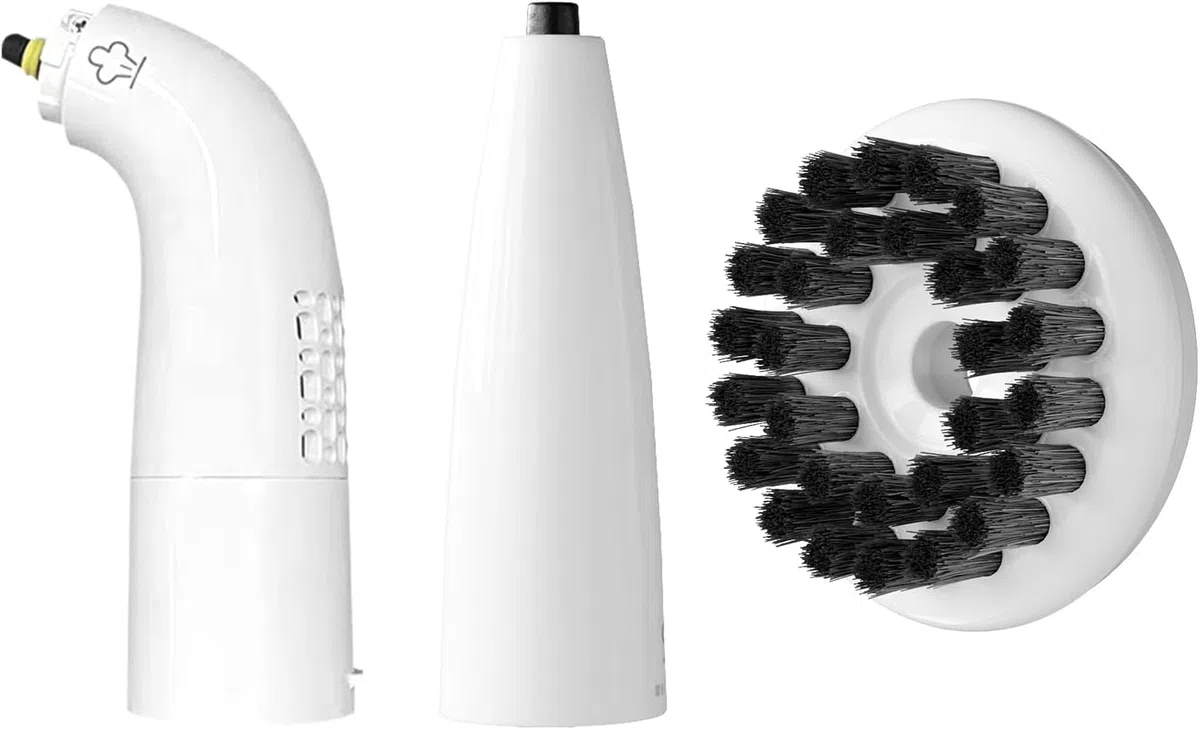 Set Accessori a Vapore per Pulitrice Tappeti Uwant Y100 Steam: Adattatore Vapore, Ugello per Fughe & Spazzola Rotonda per Pulizia Profonda