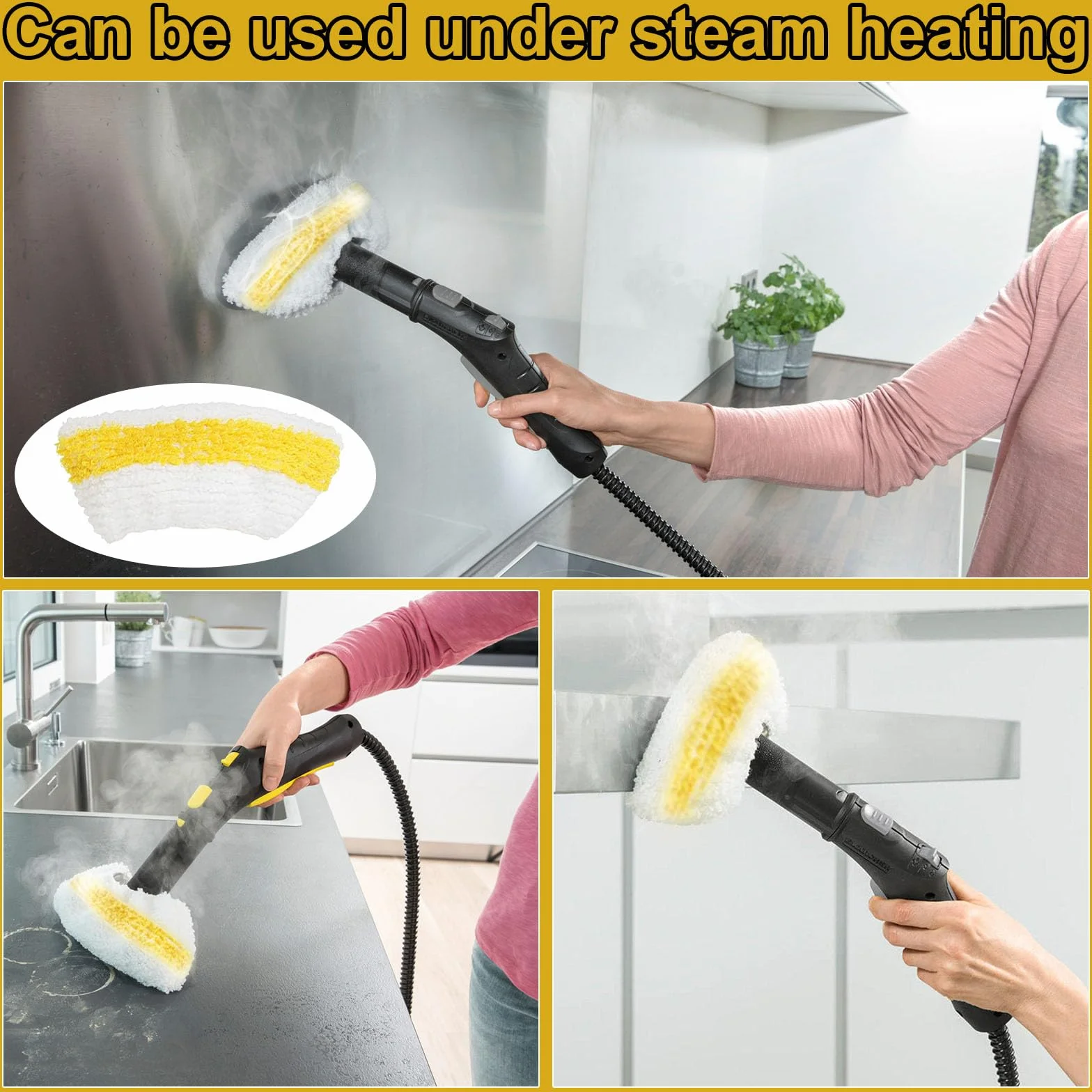 16 Pezzi Pièces Accessori Per Pulitore a Vapore Per Karcher Sc1 Sc2 Sc3 Sc4 Sc5, bocchetta estesa, spazzola per fessure, spazzola rotonda, raschietto, guarnizione, panni in microfibra