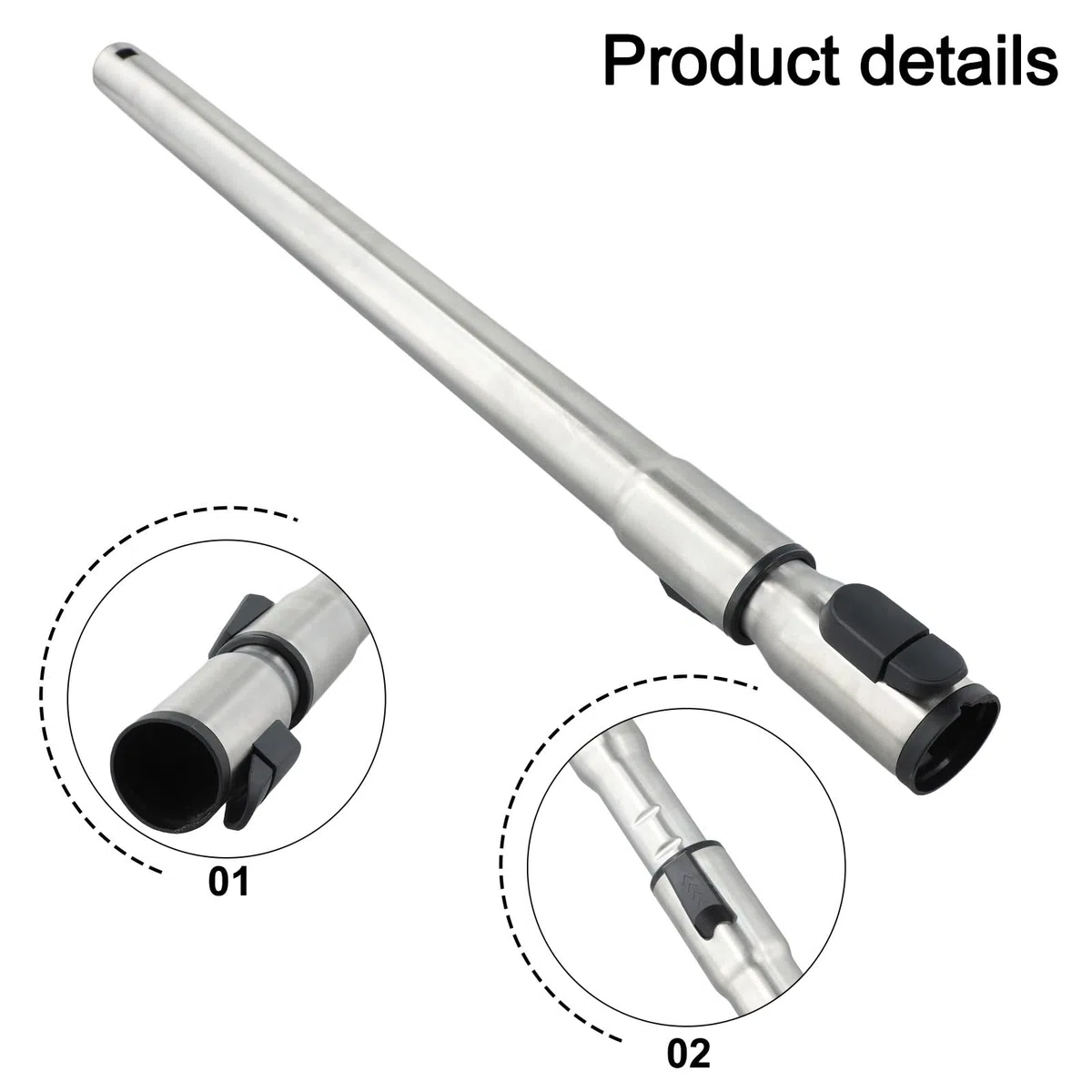 Tubo di aspirazione telescopico, tubo di prolunga, bacchetta aspirante, asta regolabile da 35 mm per aspirapolvere Miele S8 S7 S6 S5 C1 C2 C3