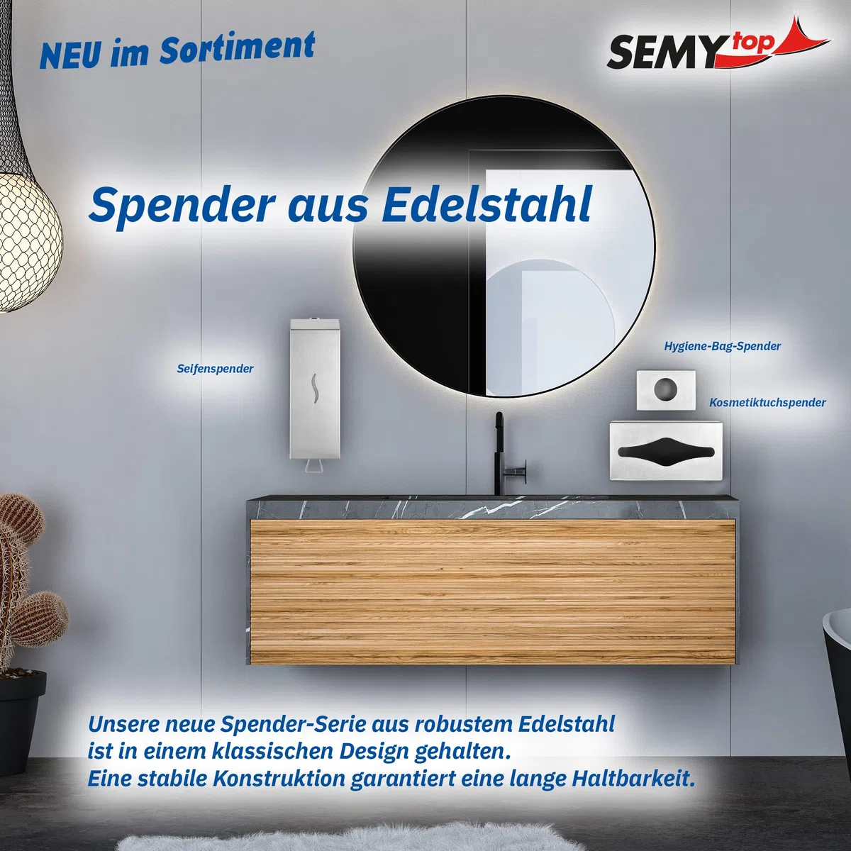 SemyTop ® Dispenser di sacchetti igienici, in acciaio inox, 89 x 128 x 31 mm, supporto di alta qualità per sacchetti igienici, dispenser di sacchetti igienici con kit di montaggio, sacchetti igienici