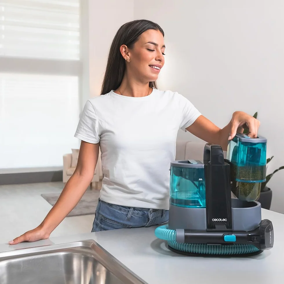 Cecotec Lavatappeti Aspirapolvere con Filo Conga 4000 Carpet&Spot Clean XL X-Treme. 600W, 14kPa, Serbatoi: Acqua Pulita e Sporca, Spruzzatore d'Acqua, Accessorio Lavavetri, 3 Bocchette