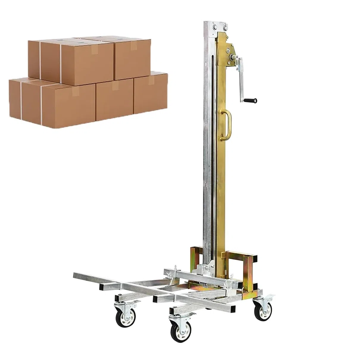 Impilatore manuale pesante del pallet con le forcelle regolabili, sollevatore mobile del gabinetto per il magazzino, fabbrica, costruzione
