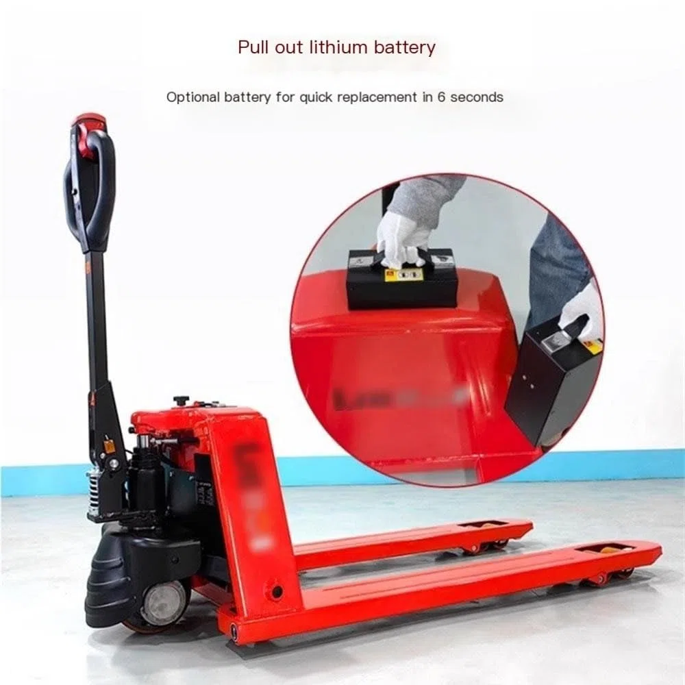 Transpallet Sollevatore for pallet completamente elettrico con capacità di 4.400 libbre, Sollevatore for pallet Trcuk con interruttore a chiave di emergenza, Sollevatore for pallet for spazi ristretti
