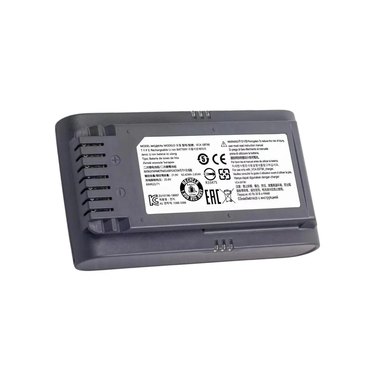 Batteria Ricaricabile di Grande capacità VCA-SBT90, Compatibile con Samsung Jet 75/75+ / 75 Pet/Jet 90 / Jet 90E / VS9000 Modello L'aspirapolvere 21,9 V