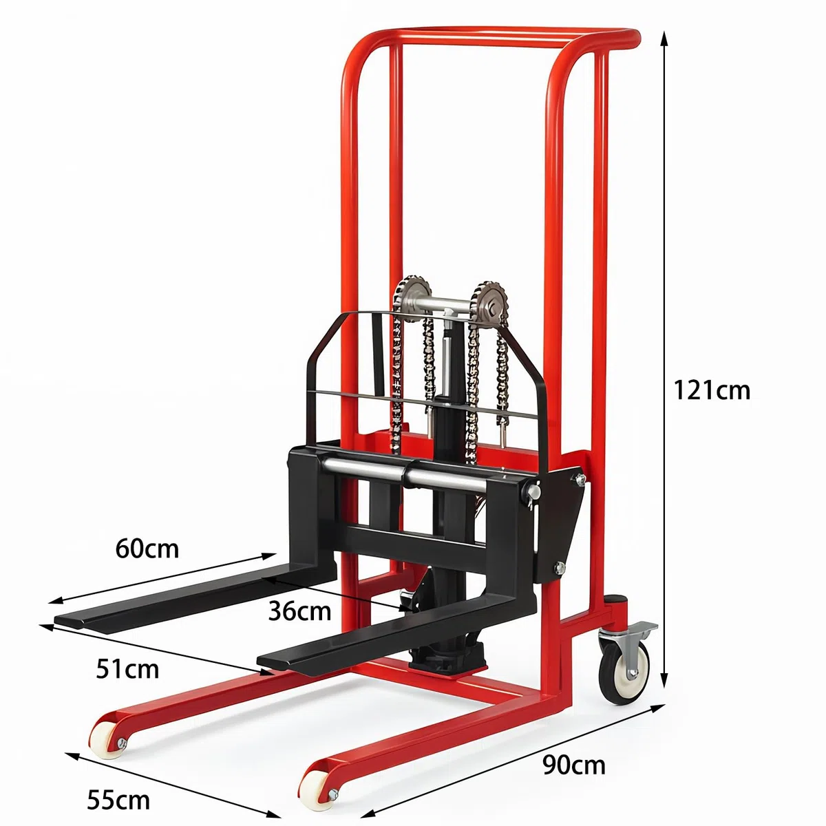 Transpallet Sollevatore Idraulico for Pallet con impilatore Manuale, Ruota Girevole da 260 kg for Il Trasporto in Officina