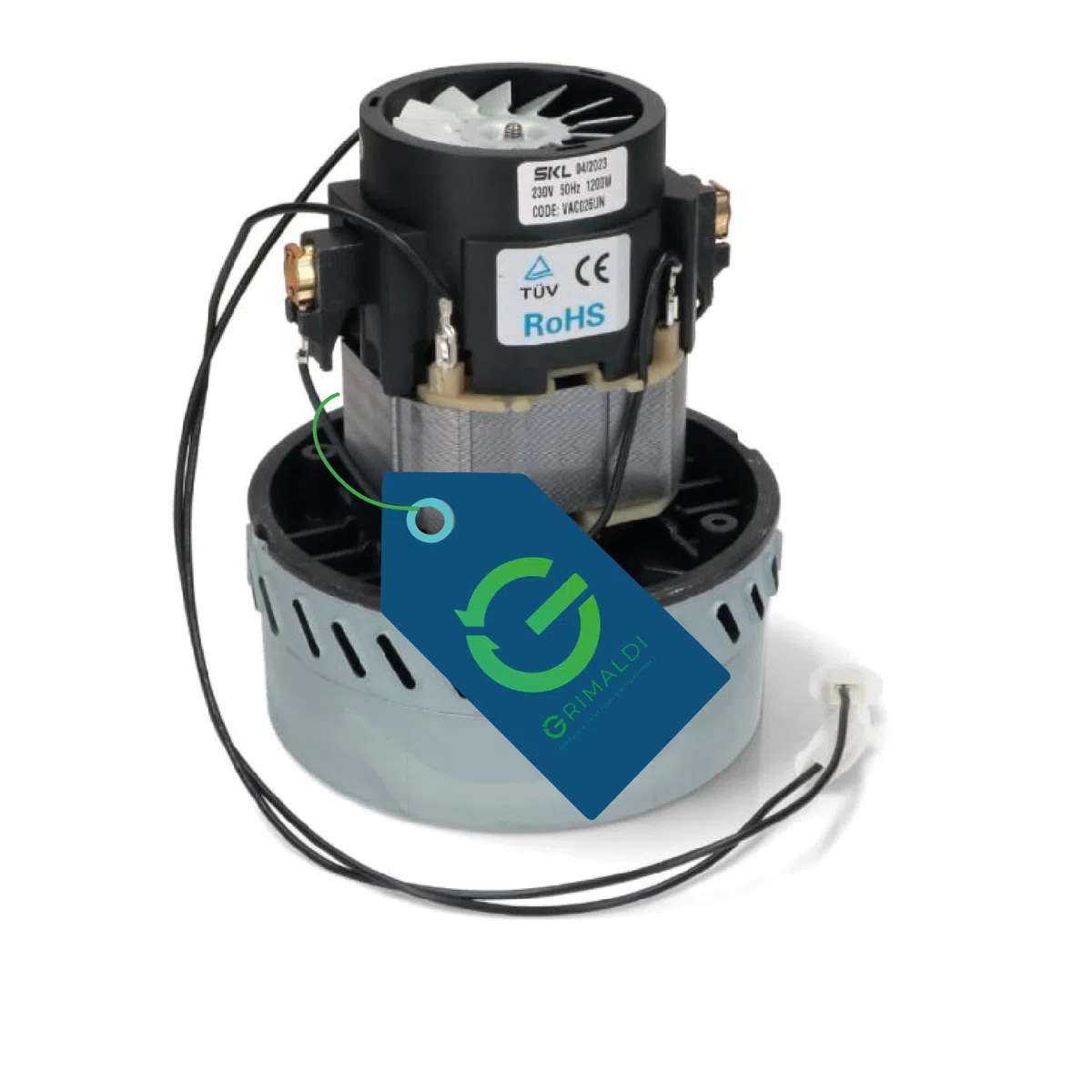 G GRIMALDI Motore Aspiraliquidi Bistadio 1200W Compatibile Universale Ø143 mm, Altezza 176 mm, Ricambio per Aspirapolvere Industriali e Aspira Liquidi, 230V 50Hz