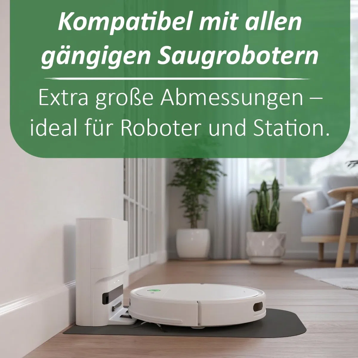 Tappetino in silicone per robot aspirapolvere e robot pulitore – 50 × 37 cm – Ultra Sottile 1,3 mm – Tappetino protettivo per stazione di ricarica e robot – Protegge i pavimenti dall'umidità