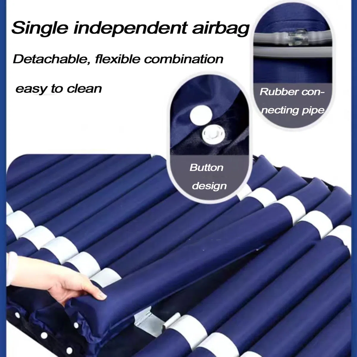 Materasso Antidecubito con Pressione, Materasso Ad Aria per Anziani,22 Celle Rimovibili Singolarmente, Pompa Ultra Silenziosa, Portata 135 kg, Impermeabile e Leggero