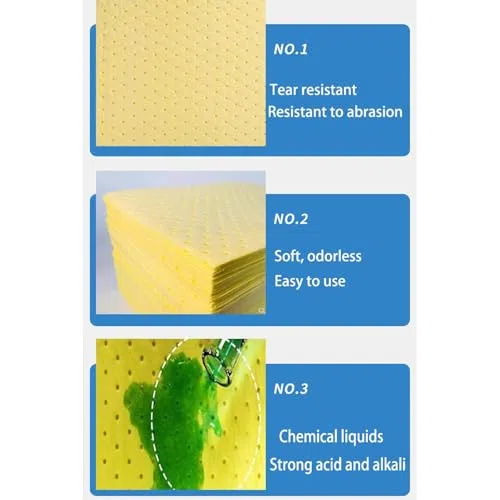 Rotoli per la Pulizia di sversamenti di Olio Industriale - tamponi assorbenti Resistenti Adatti per Georgia, Warhop e Uso Domestico - Ideali per la Pulizia di Olio, Liquido refrigerante e li