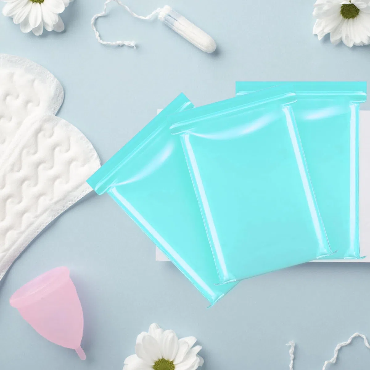 Generisch Sacchetti igienici per assorbenti igienici, 200 sacchetti igienici femminili, richiudibili per prevenire gli odori, per lo smaltimento di assorbenti igienici (verde)