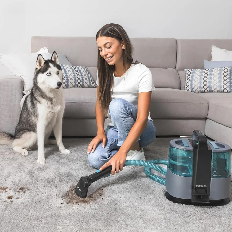 Cecotec Lavatappeti Aspirapolvere con Filo Conga 4000 Carpet&Spot Clean XL X-Treme. 600W, 14kPa, Serbatoi: Acqua Pulita e Sporca, Spruzzatore d'Acqua, Accessorio Lavavetri, 3 Bocchette