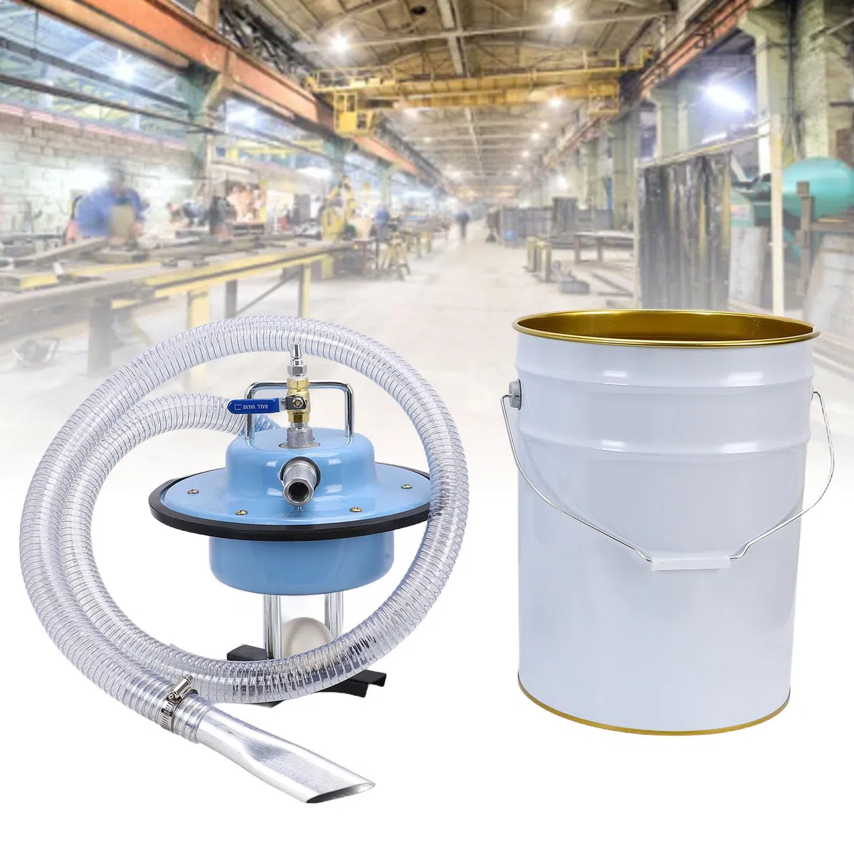 Durevole Aspiratore Pneumatico Industriale a Doppio Uso da 20 Litri con Grande capacità per Trucioli Metallici e Raccolta Polvere