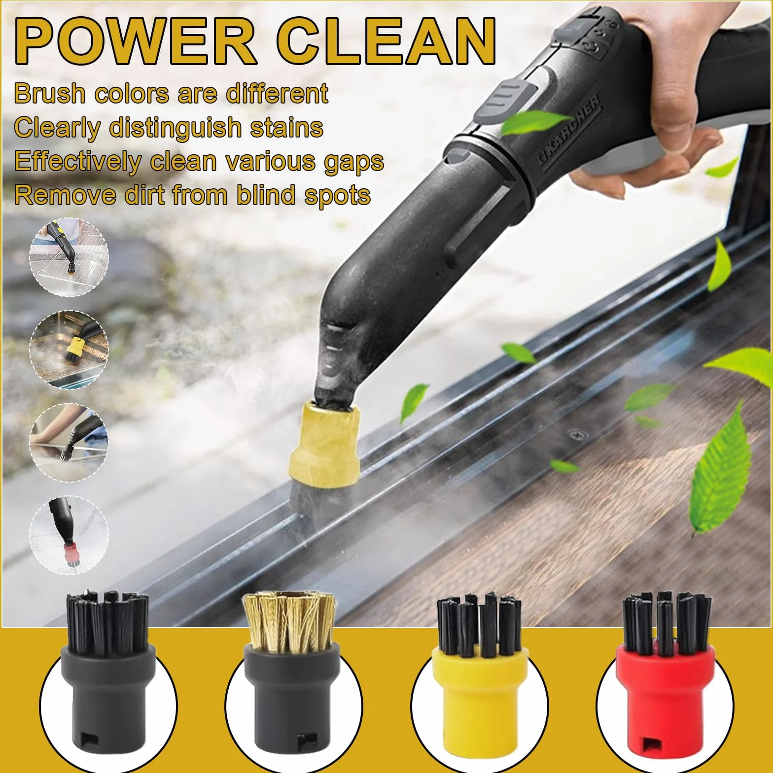 16 Pezzi Pièces Accessori Per Pulitore a Vapore Per Karcher Sc1 Sc2 Sc3 Sc4 Sc5, bocchetta estesa, spazzola per fessure, spazzola rotonda, raschietto, guarnizione, panni in microfibra