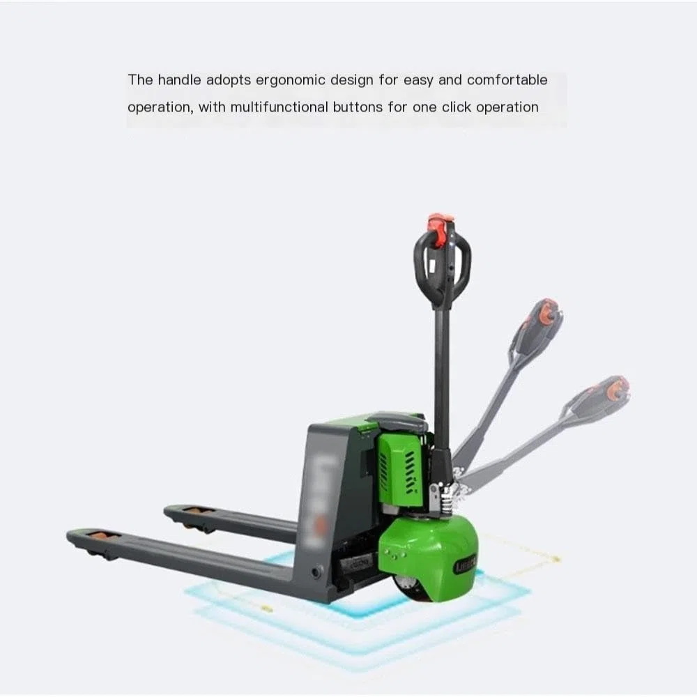 Transpallet Sollevatore for pallet elettrico con impugnatura multifunzione Carrello sollevatore for pallet con potenza al litio Capacità di 3300 libbre Alimentato con batteria al litio Cric per pallet