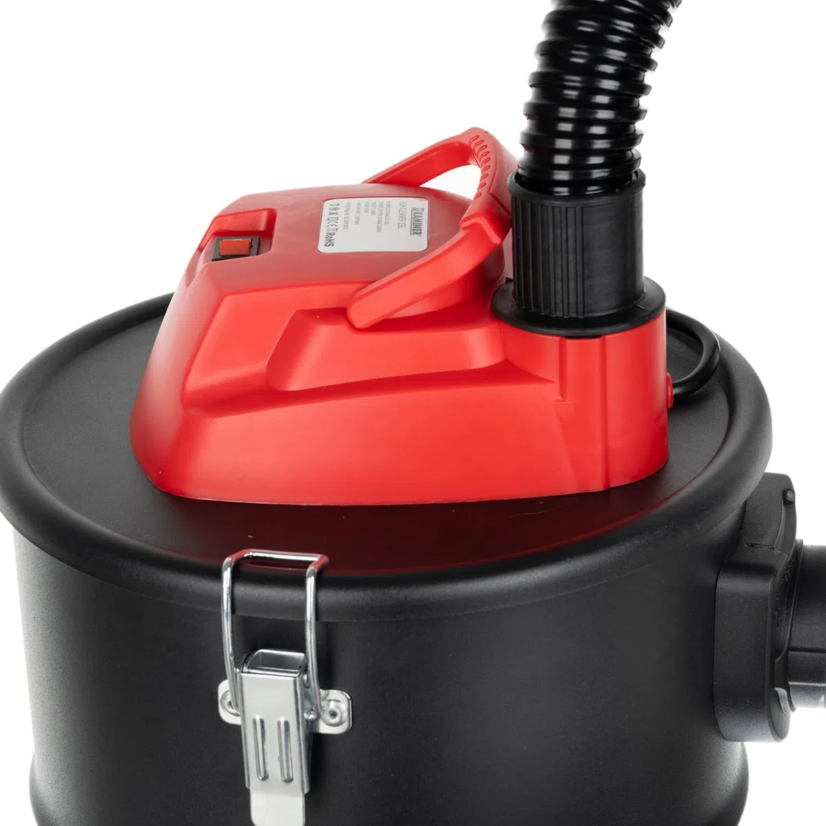 KAMINER Aspiratore cenere 15 l, 1200 W, 20 kPa, HEPA + filtro tessile, funzione soffiaggio, tubo di aspirazione in metallo, 2 ugelli in alluminio, clip metalliche, forno, barbecue, officina, senza