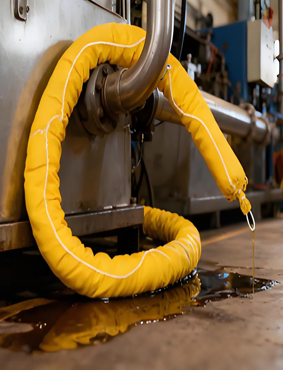 Boom assorbente dell'olio, il calzino trafilato in polipropilene respinge l'acqua, il contenimento veloce della fuoriuscita per l'uso marino e del suolo, 7.6cm x 300cm, design anti-uso durevole, galle