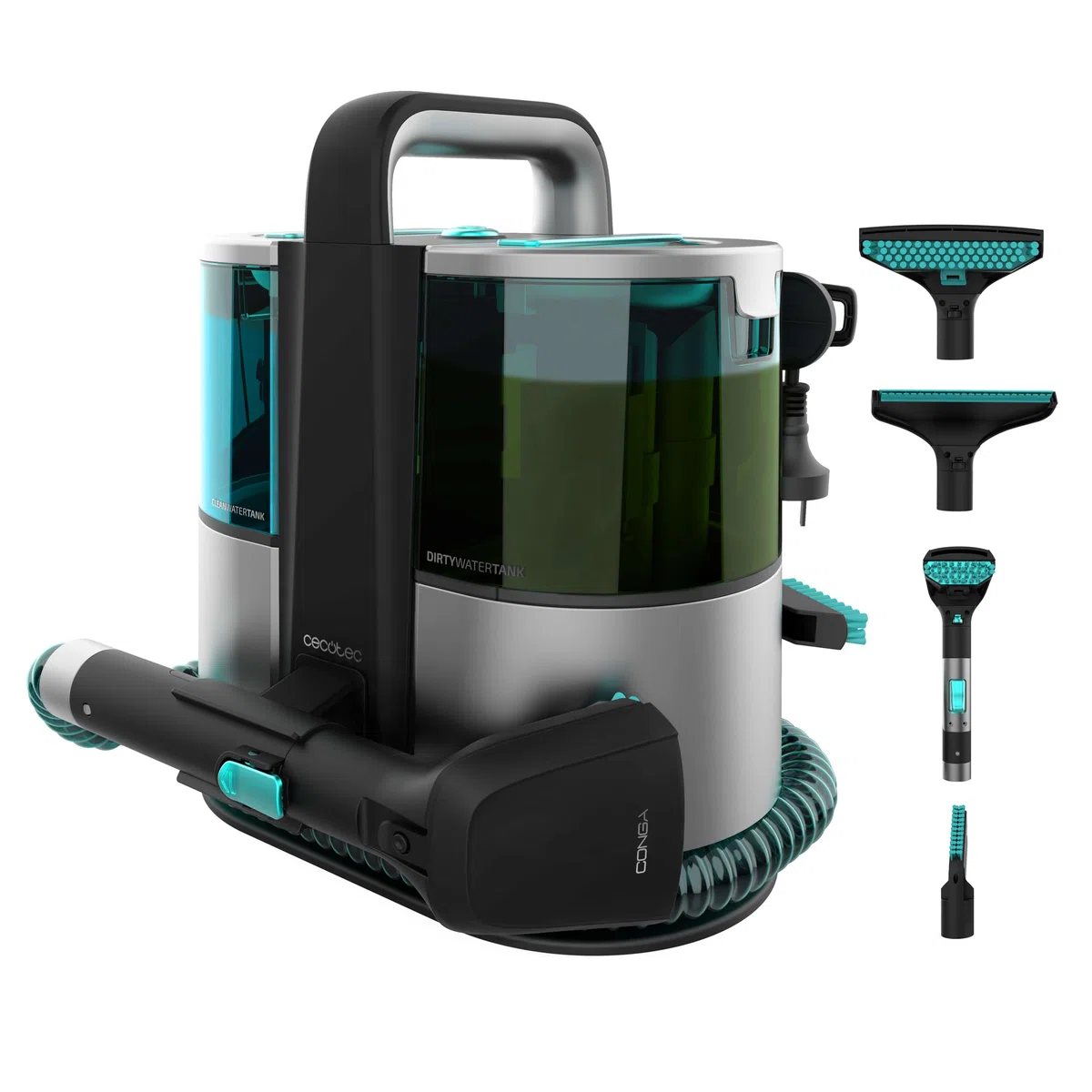 Cecotec Lavatappeti Aspirapolvere con Filo Conga 4000 Carpet&Spot Clean XL X-Treme. 600W, 14kPa, Serbatoi: Acqua Pulita e Sporca, Spruzzatore d'Acqua, Accessorio Lavavetri, 3 Bocchette